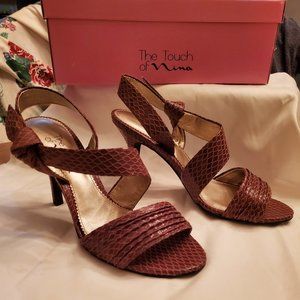 The Touch of Nina "Vipor" Brown Snake Pattern Heel